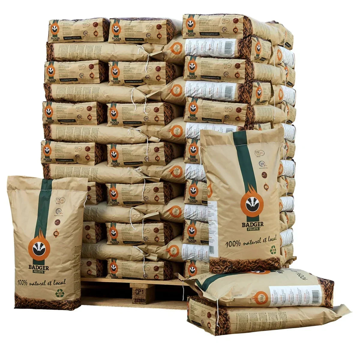 Pellets Badger Natural – Palet 990 kg (66 sacos)