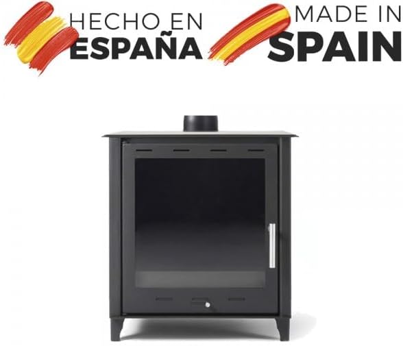 Estufa de leña grande modelo G 14.3 Kw | Chimenea moderna de leña con puerta cristal&nbsp;