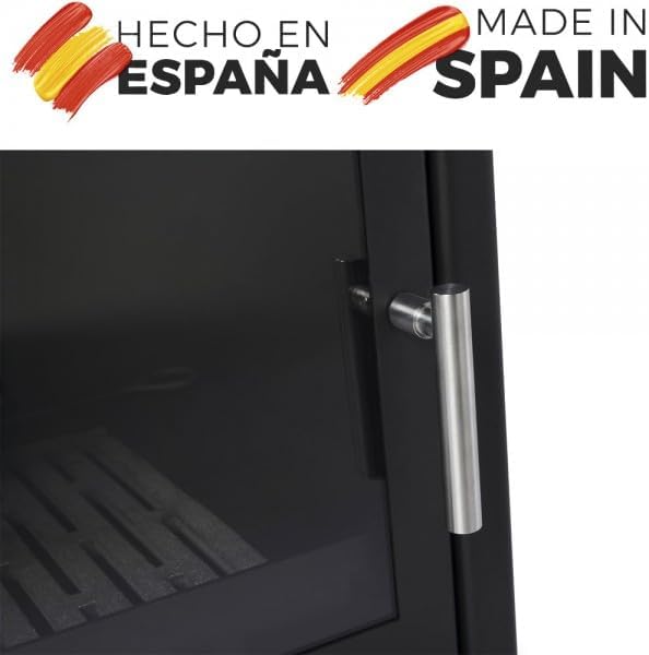 Estufa de leña grande modelo G 14.3 Kw | Chimenea moderna de leña con puerta cristal&nbsp;