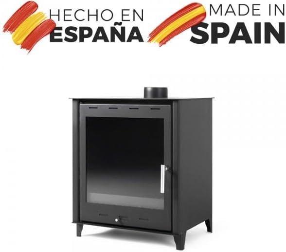 Estufa de leña grande modelo G 14.3 Kw | Chimenea moderna de leña con puerta cristal&nbsp;