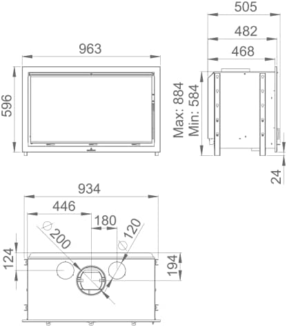 Estufa de leña insertable bronpi Modelo cairo-90