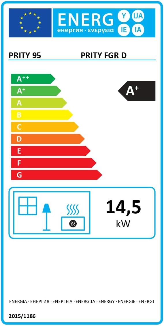 Estufa de leña con horno. Cocina de cocción, potencia de calefacción 14kw.
