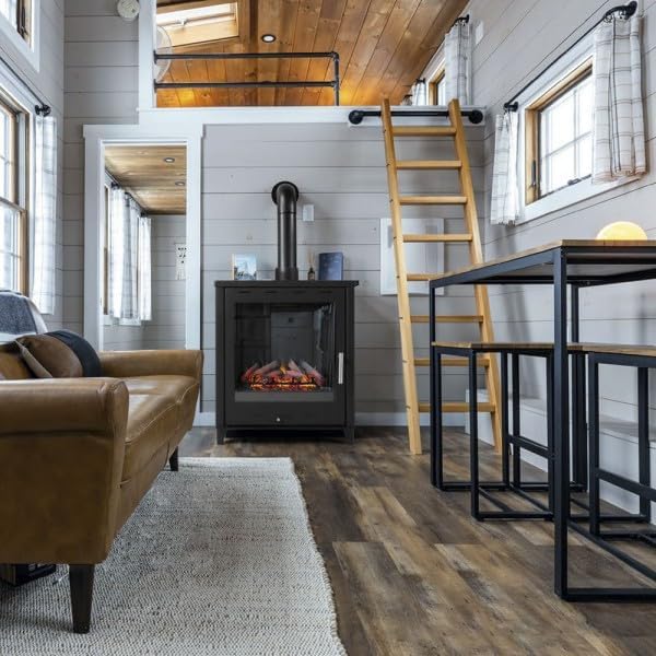Estufa de leña grande modelo G 14.3 Kw | Chimenea moderna de leña con puerta cristal&nbsp;