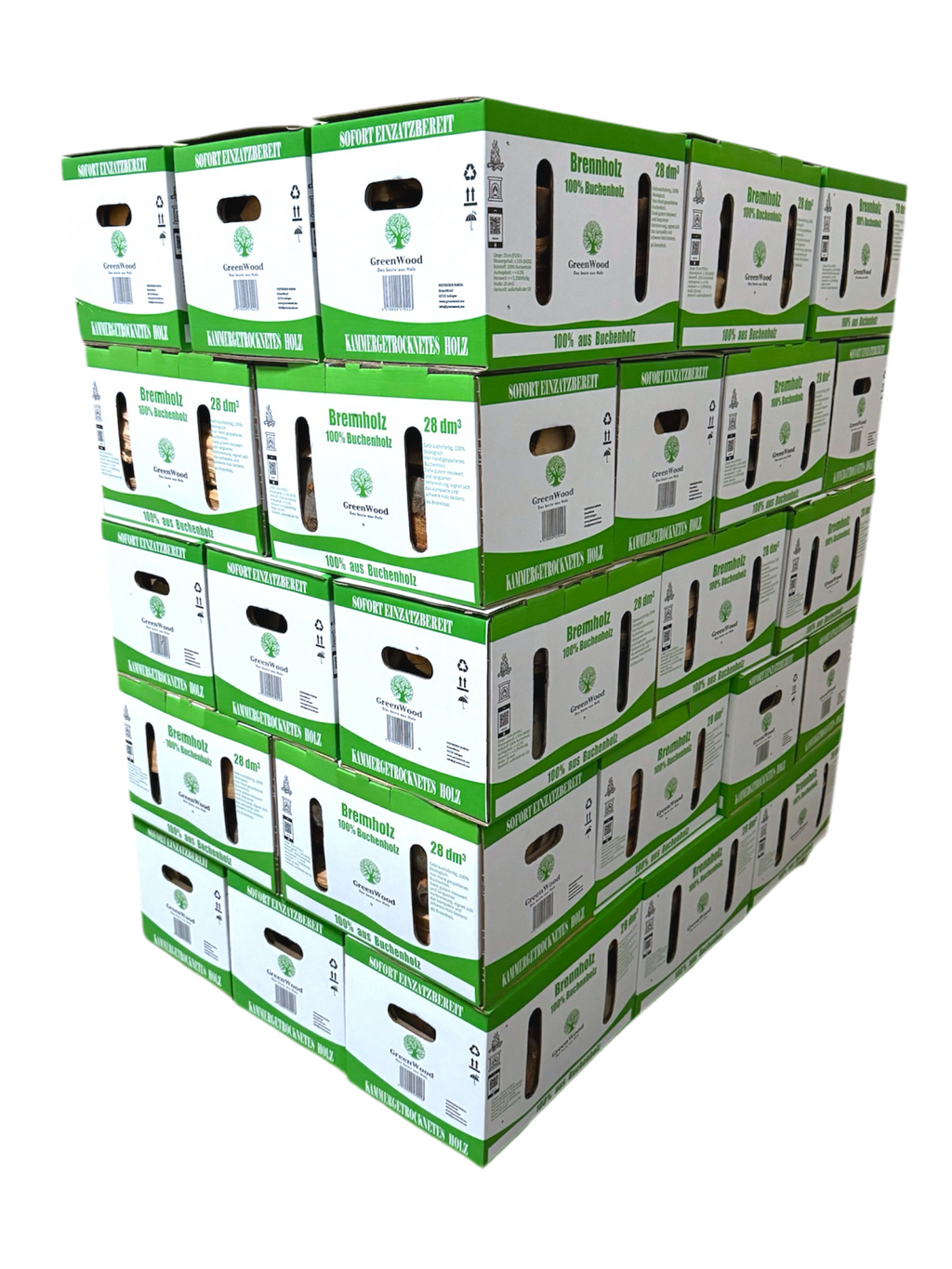 Leña de haya secada en cámara – Caja 28 dm³ (≈ 10 kg)