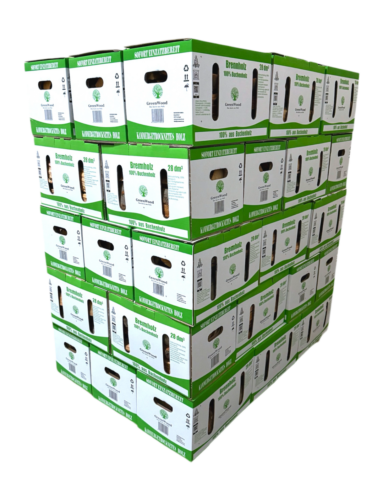 Leña de haya secada en cámara – Caja 28 dm³ (≈ 10 kg)