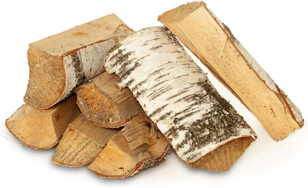Leña para chimenea, chimenea, barbacoa, estufa, ahumador, madera de abedul, seca, lista para horno