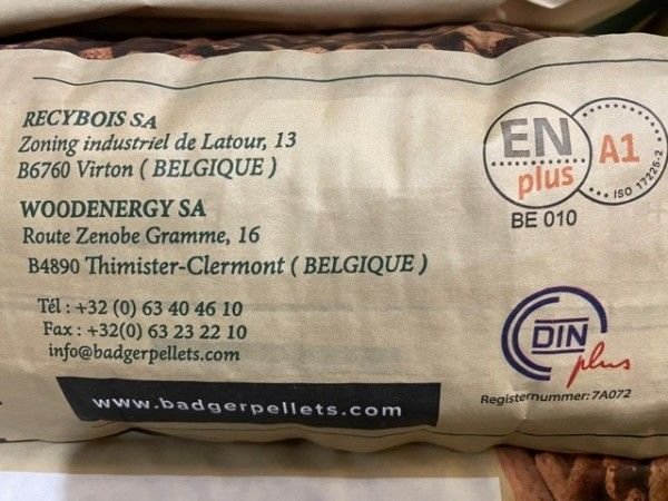 Palé de pellets Badger – 65 sacos de 15 kg