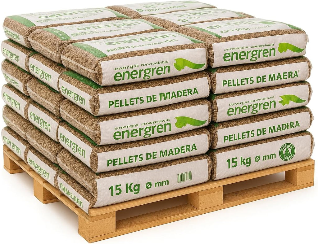 Pellets de Madera (Pallet con 15 Sacos DE 15KG)