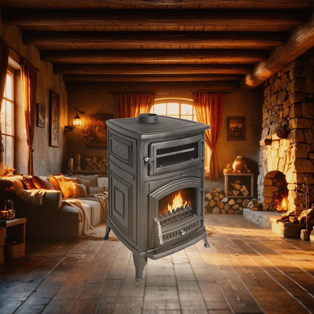 Estufa Leña ANTARES IRON con Horno – 18,26 kW (máx. 24,28 kW)