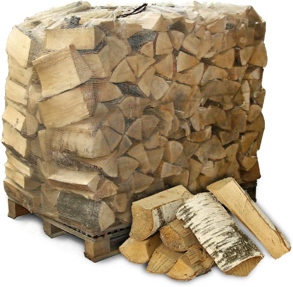 Leña para chimenea, chimenea, barbacoa, estufa, ahumador, madera de abedul, seca, lista para horno