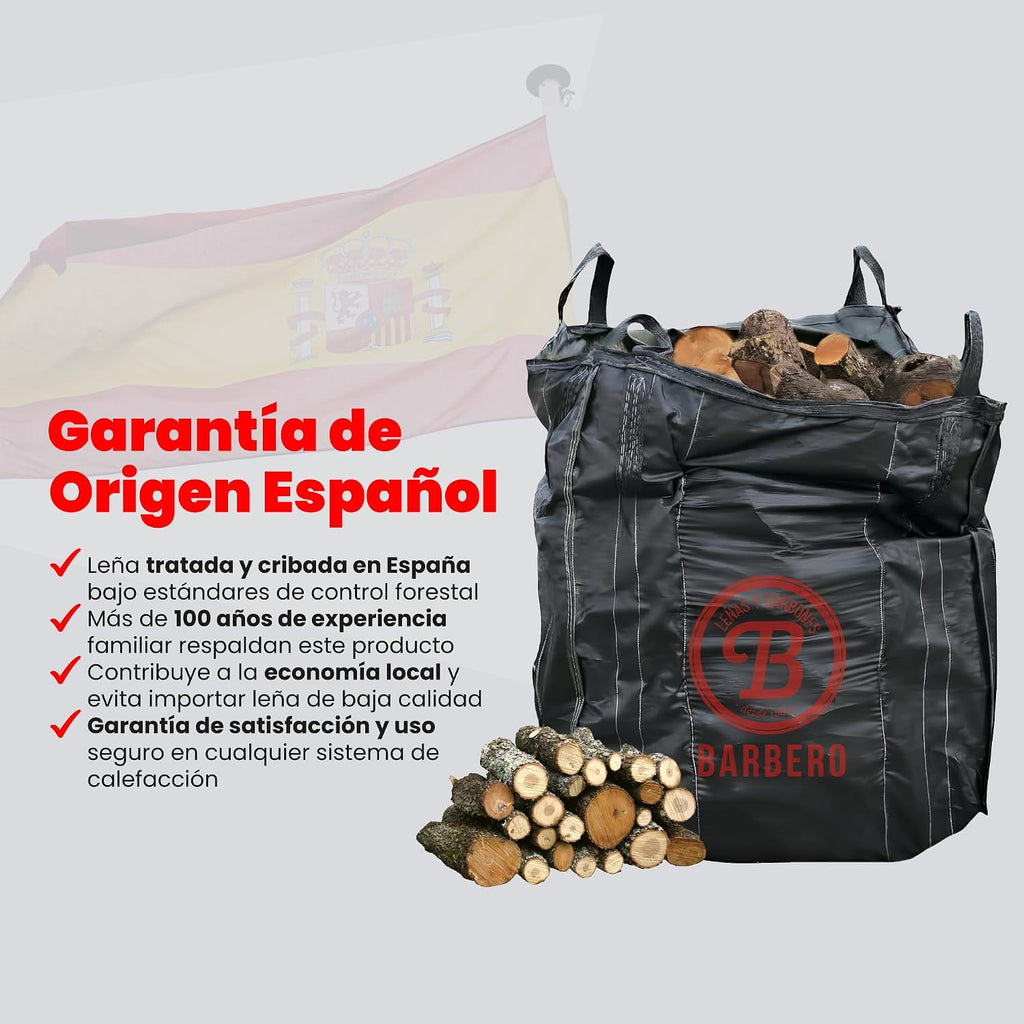 Leña Encina Big Bag 600kg Madera Dura Natural