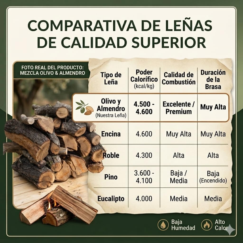 Leña para Chimenea Alto Poder calorífico.