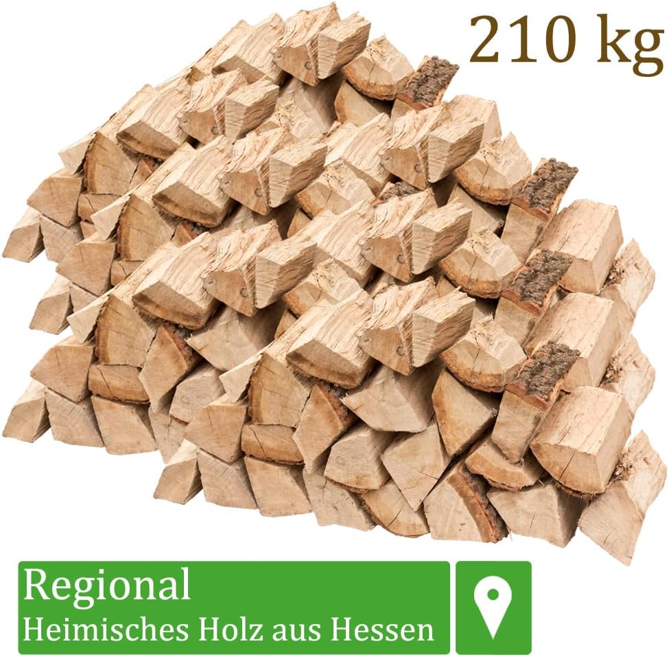 Leña Madera 5-500 kg Para estufa y Chimenea Brasero Parrilla Cesta de Fuego Troncos de Madera de roble 25 cm flameup