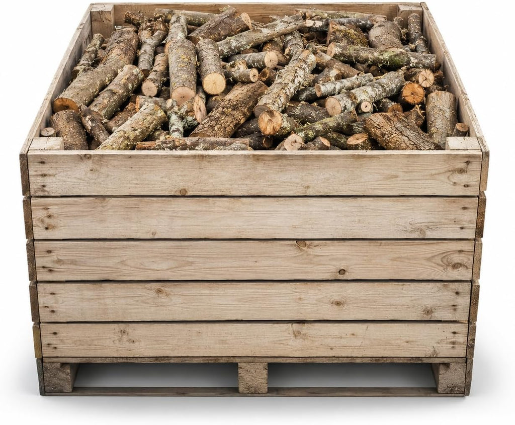 Cajón de Leña de Encina 500 kg, Madera Seca de Alto Poder Calorífico