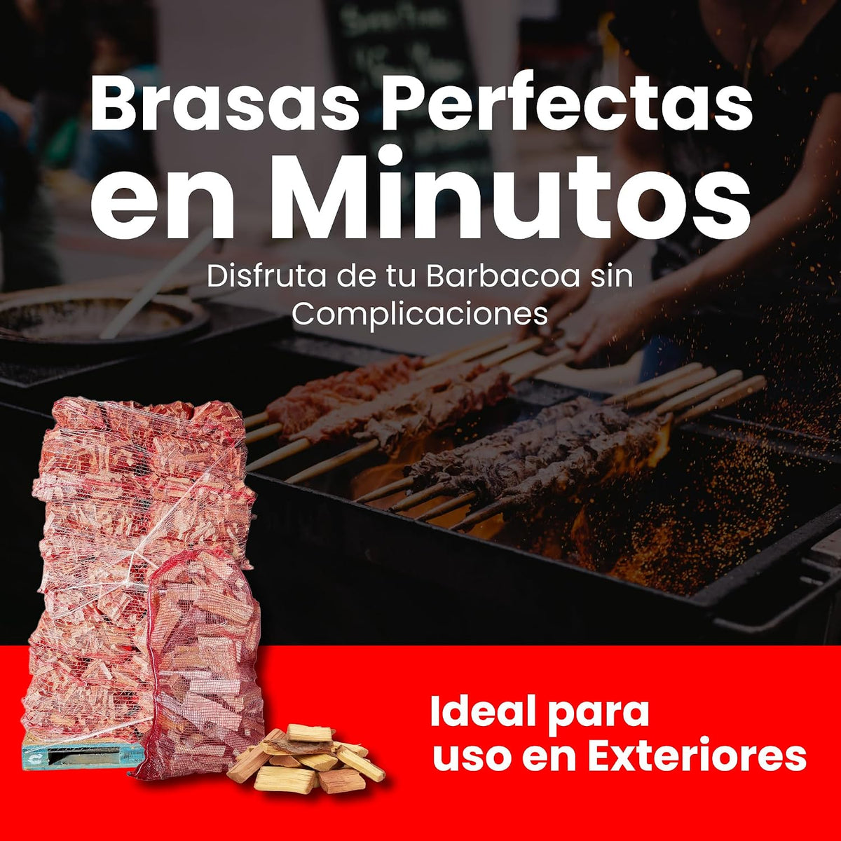 &nbsp;Leña Secada Alto Rendimiento Barbacoa Chimenea Profesional Fuego Fácil Ecológico Sin Químicos