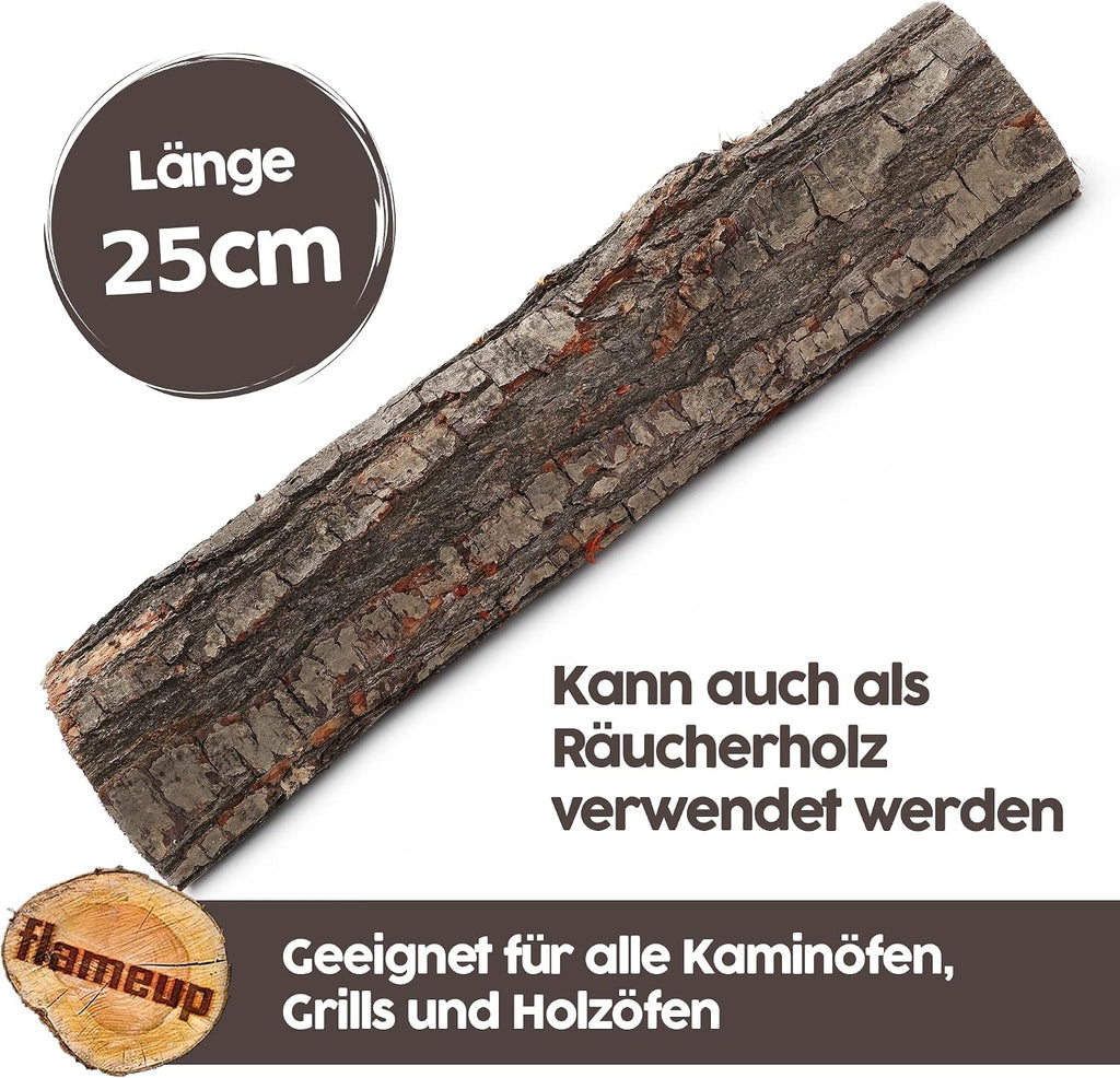Leña Madera 5-500 kg Para estufa y Chimenea Brasero Parrilla Cesta de Fuego Troncos de Madera de roble 25 cm flameup
