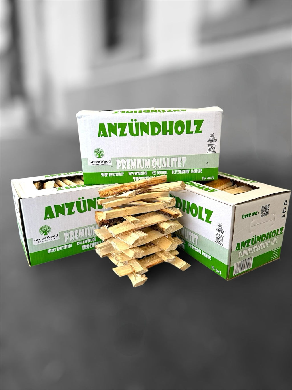 Leña de encendido de pino y abeto – Caja 16 dm³ (≈ 4 kg)