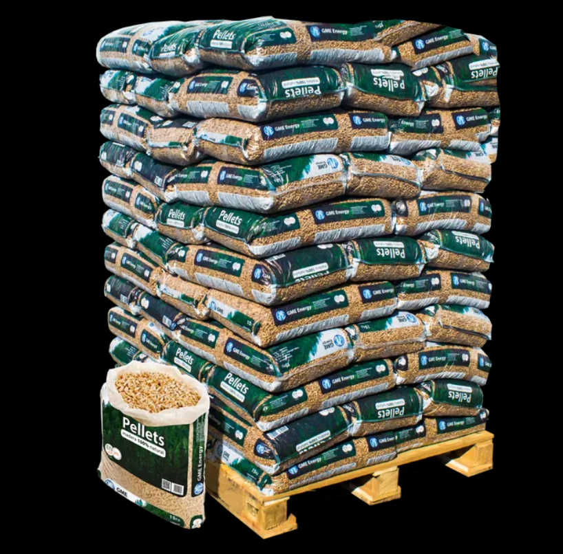 Palet de Pellets de Madera GME Energy – 77 Sacos (1.155 kg) de Calor Eficiente