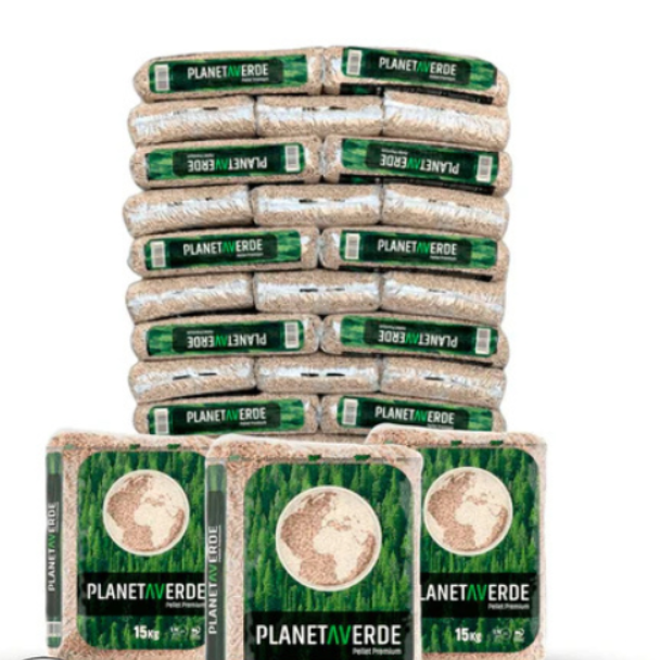 Pellet Premium Planeta Verde – Sacos de 15 kg (Palet de 77 unidades)