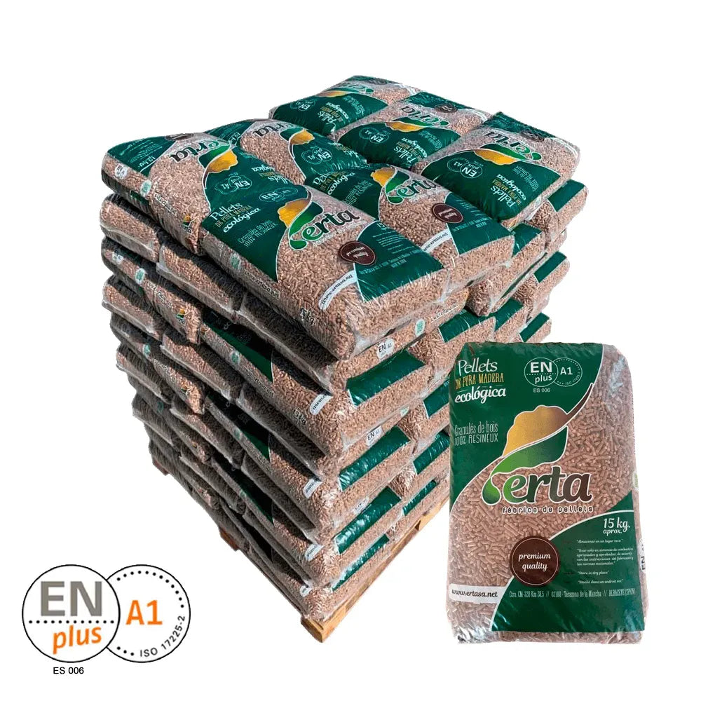 Palet ERTA de 70 sacos de pellet de 15 kg