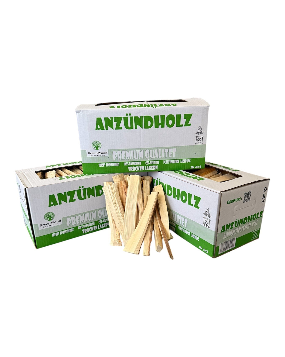 Leña de encendido de pino y abeto – Caja 16 dm³ (≈ 4 kg)