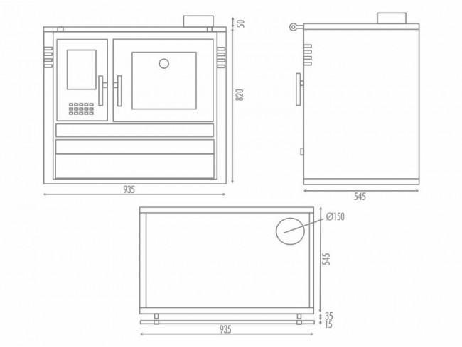 Cocina de leña Viena 12 kW