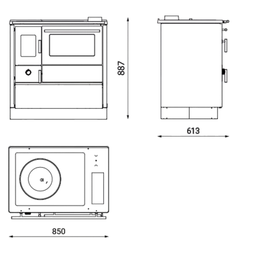 Cocina de leña de hierro fundido – Modelo Clásica 11 kW