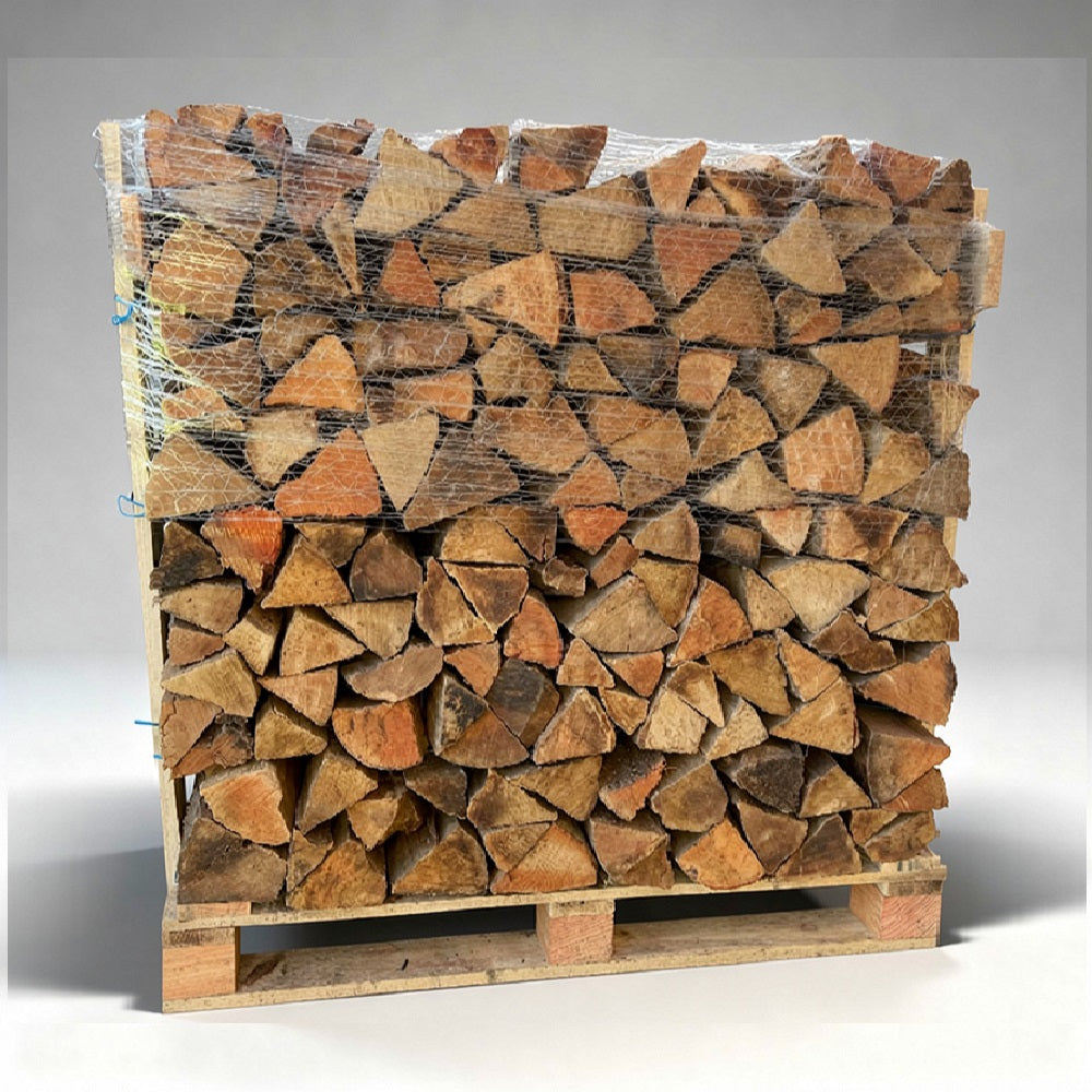 Leña de haya, 30 cm, secada al horno, sobre palé.