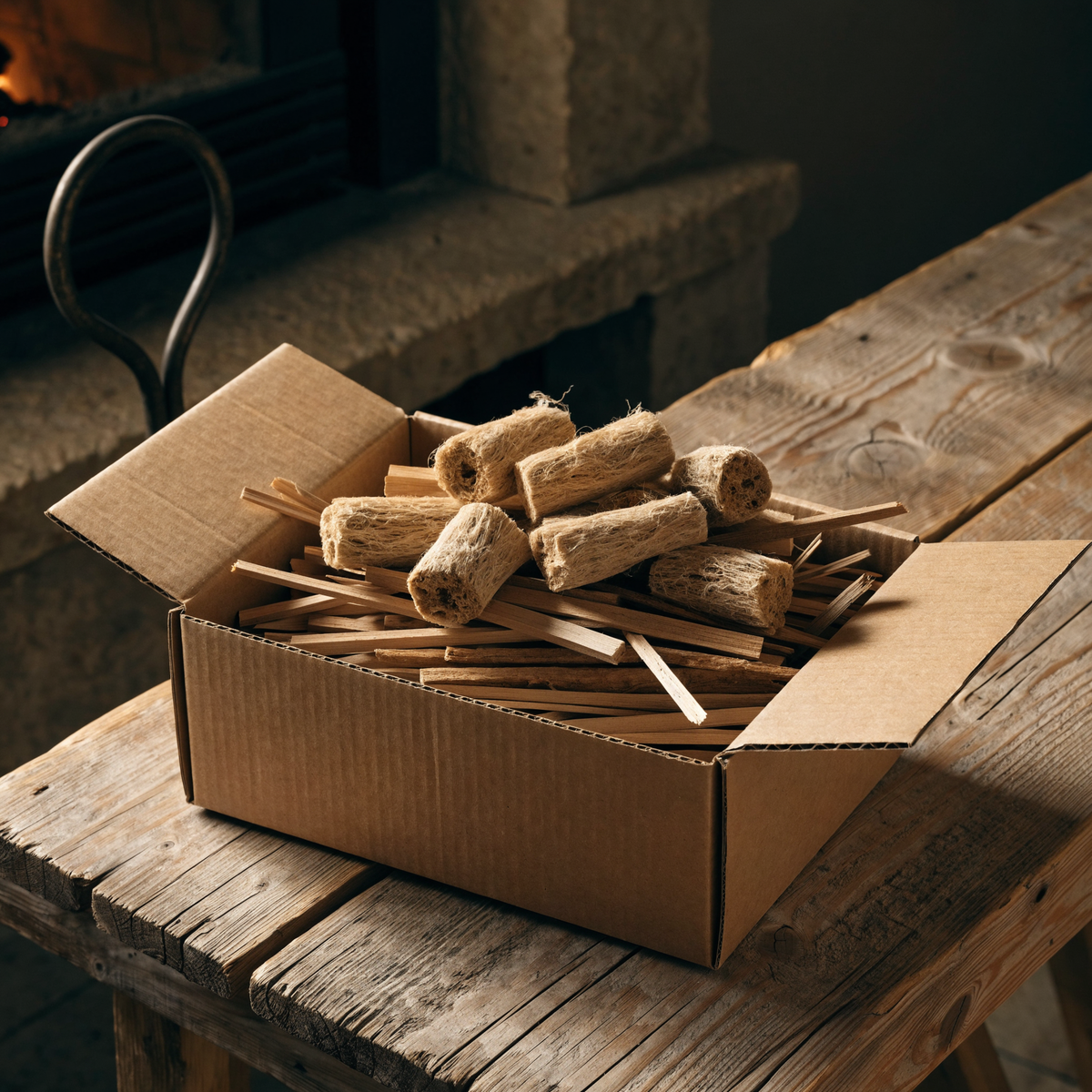Leña de haya secada en cámara – Caja 28 dm³ (≈ 10 kg)