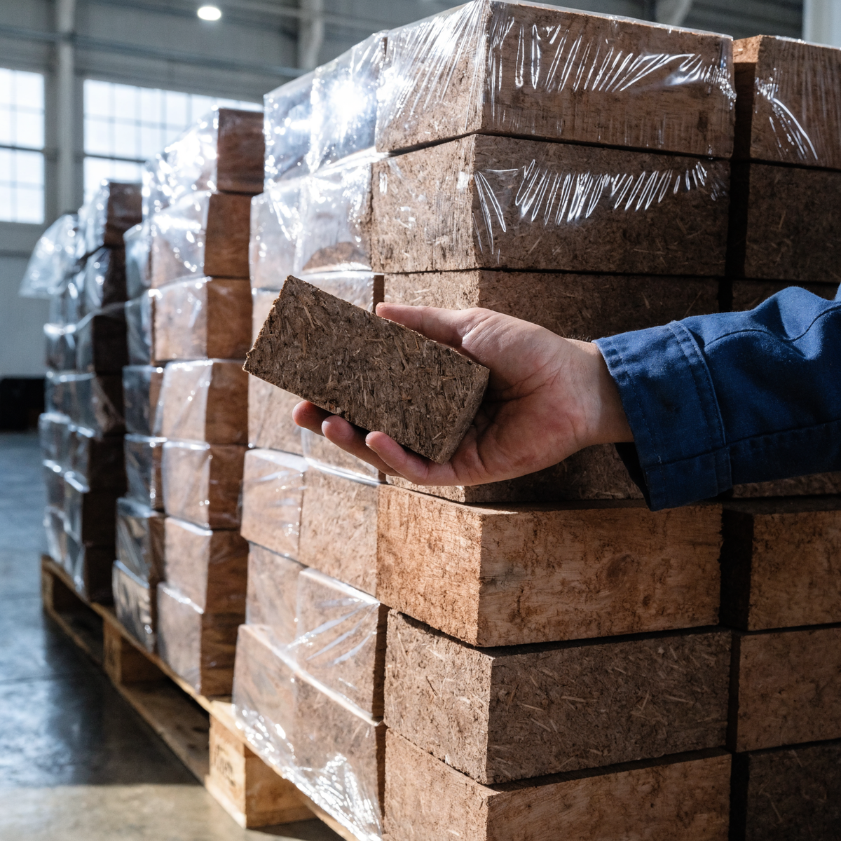 Briquetas de madera Big Bag 620 kg – Prensado suave (90 bar)