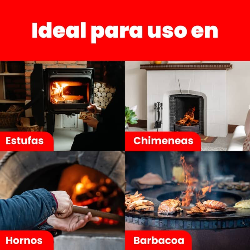 Palet con sacos de leña de encina
