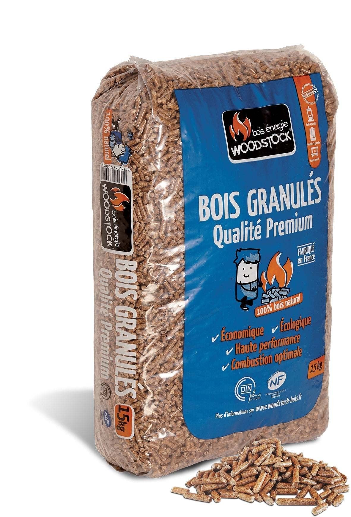 4 palés de pellets Woodstock Premium – 264 sacos de 15 kg